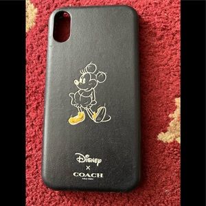 Coach leather IPhone XR case Disney Mickey Mouse